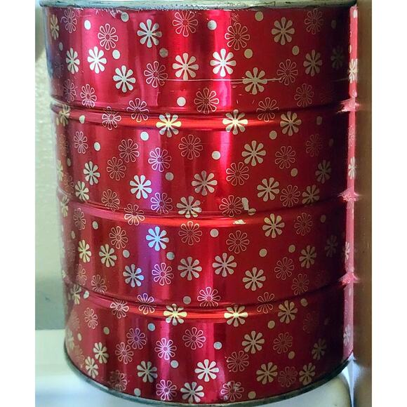 Vintage 7" Hills Brothers / Bros Coffee Can Red Atomic MCM Snowflakes No Lid - Picture 14 of 14